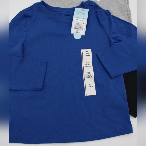 3pc Girls 2T Clothing Bundle – Cat & Jack Blue, Black Skinny Pants, Grey Tee - Picture 2 of 7